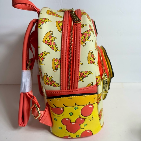 NWT. Disney Mickey Mouse Pizza Loungefly Mini Backpack – Disney Eats. - Picture 6 of 13